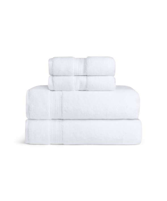 Classic Maria Bath Towel Bundle, White, Cut Out