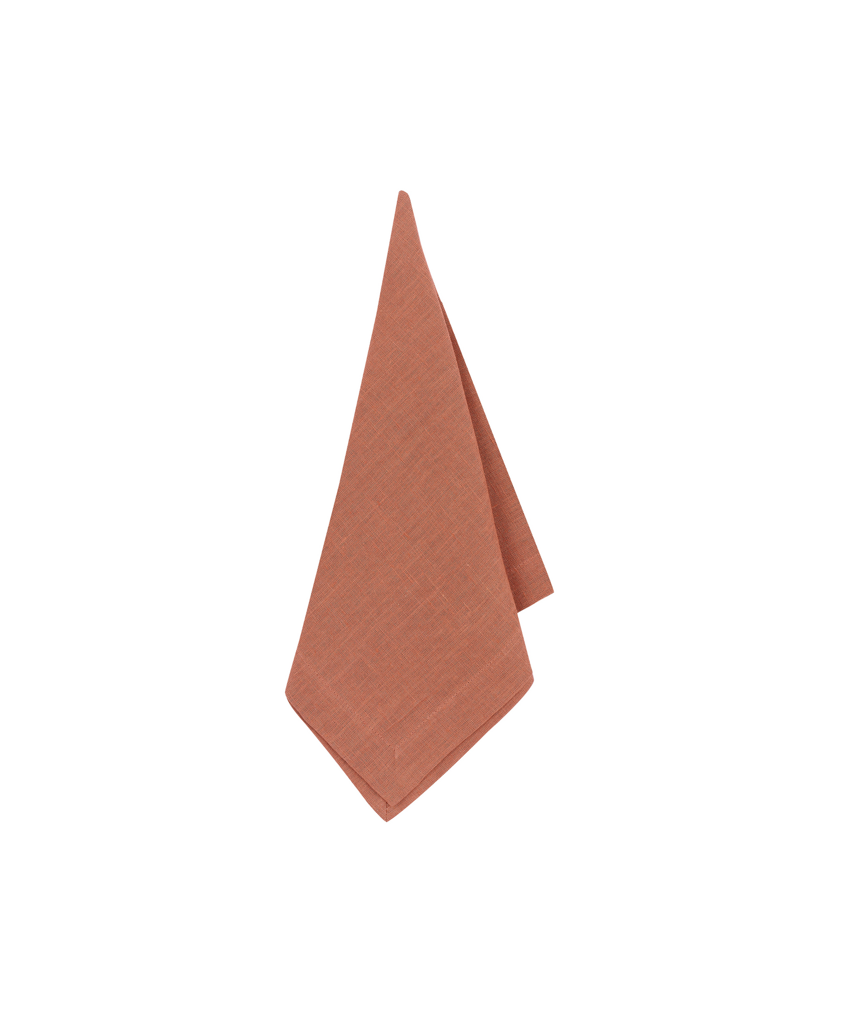 Classic Linen Table Linens, Terracotta Pink, Napkin, Cut Out