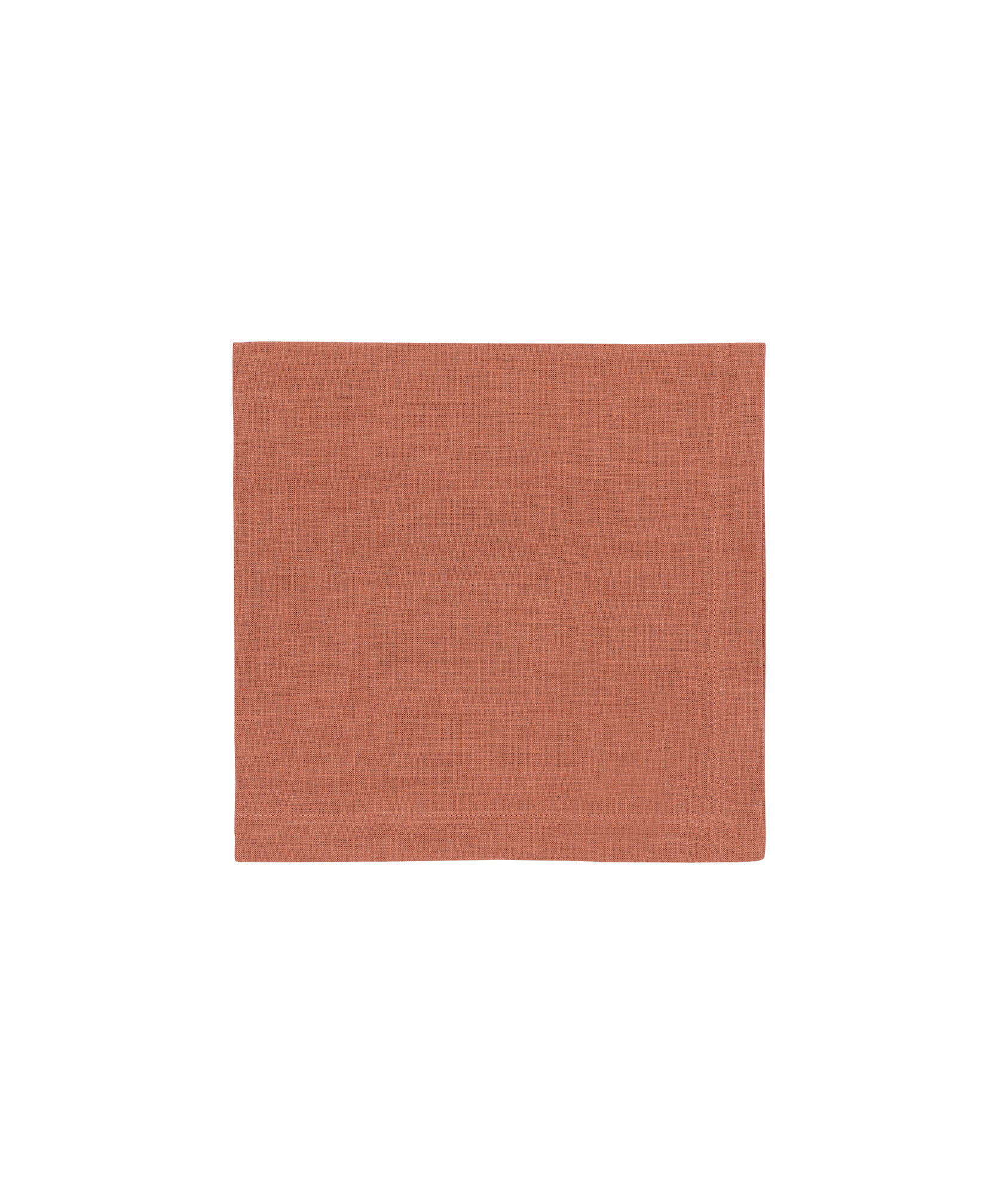 Classic Linen Table Linens, Terracotta, Napkin, Cut Out
