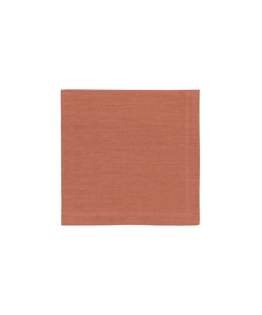 Classic Linen Table Linens, Terracotta, Napkin, Cut Out