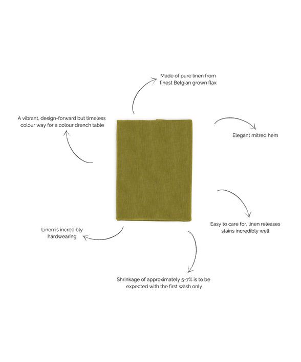 Classic Linen Tablecloth, Chartreuse Green