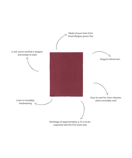 Classic Linen Tablecloth, Deep Marsala