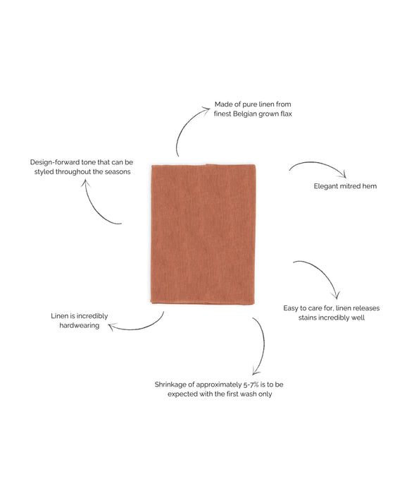 Classic Linen Tablecloth, Terracotta Pink