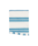 Colette Striped Table Linens, Harbour Blue, Round Tablecloth, Cut Out