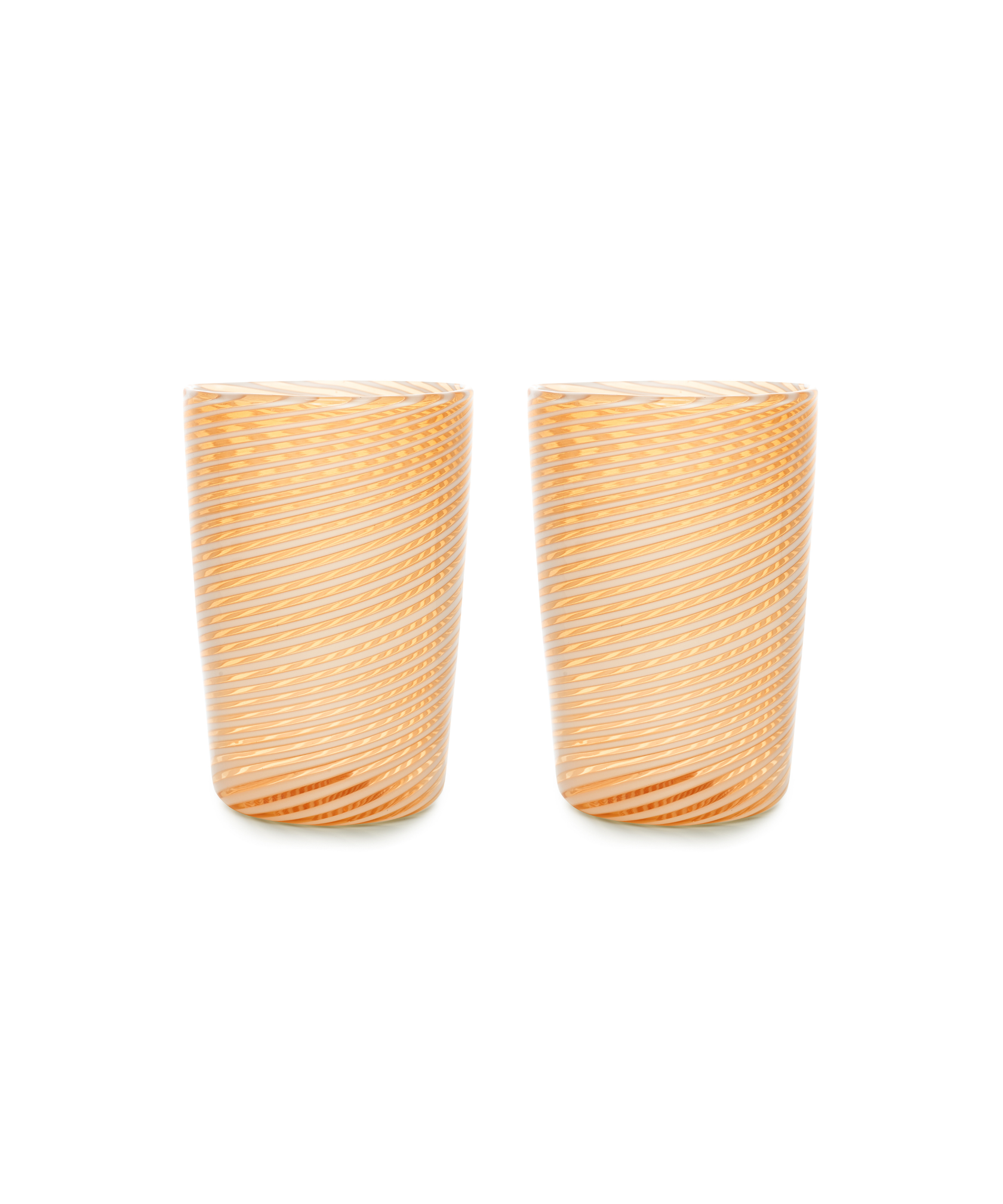 Pair of Murano Swirl Tumblers, Autumn, Cut Out