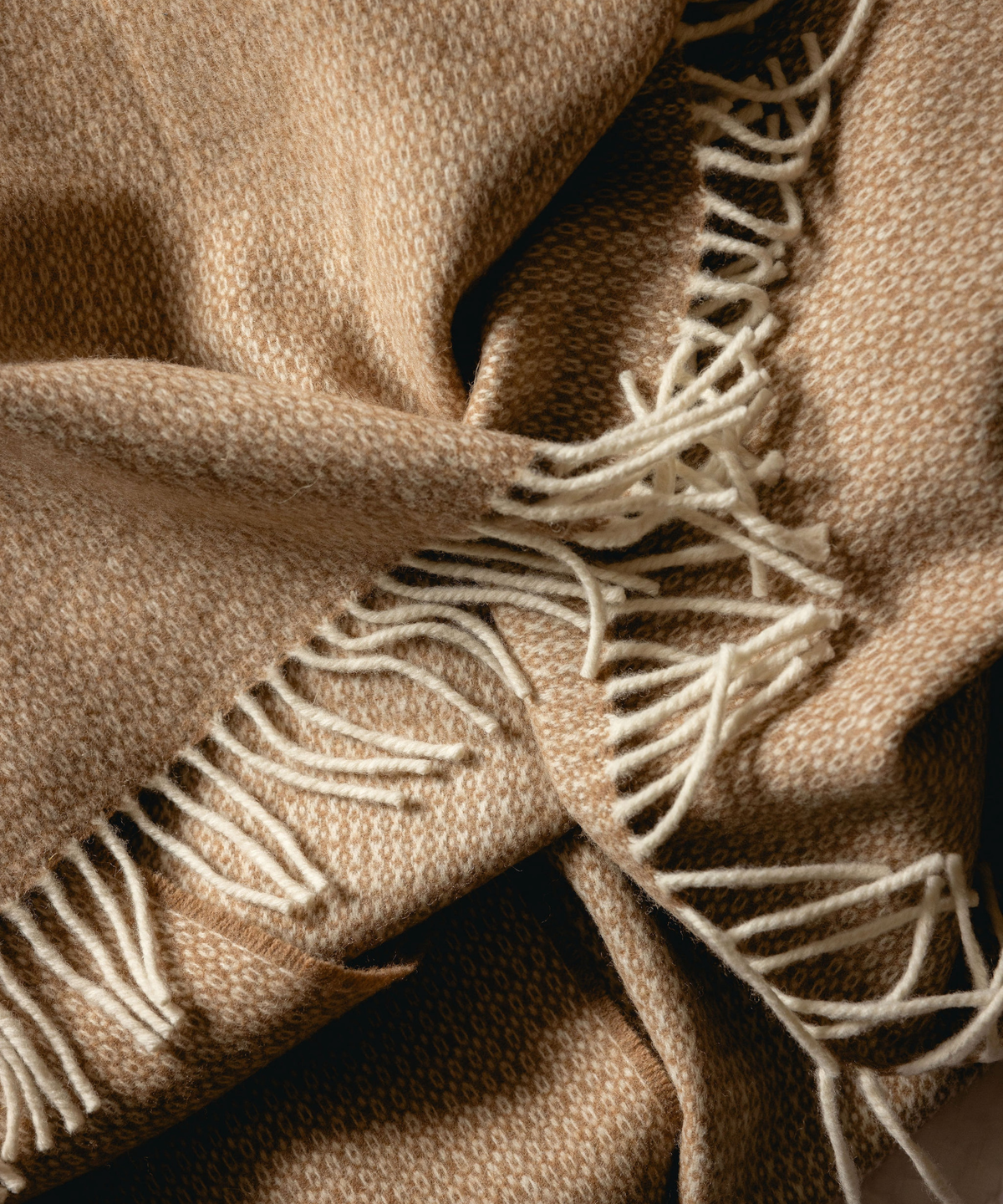 Ida Lambswool Blanket, Nougat