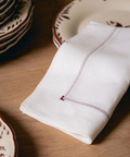 Pair of Agatha Hemstitch Linens Napkins, Burgundy