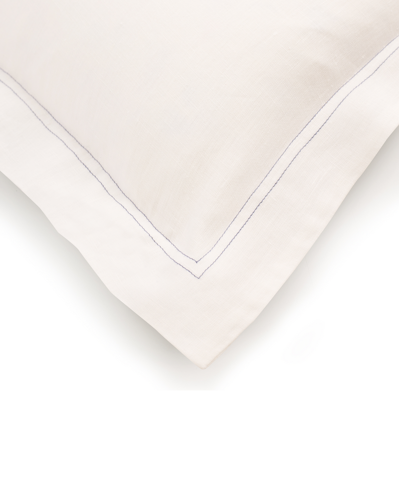 Rebecca Udall, Darcy European Linen Boudoir Pillowcase, Denim Stitch Detailing