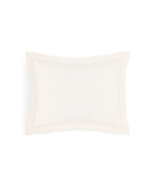 Rebecca Udall, Darcy Linen Boudoir Pillowcase, Fern Green Stitching