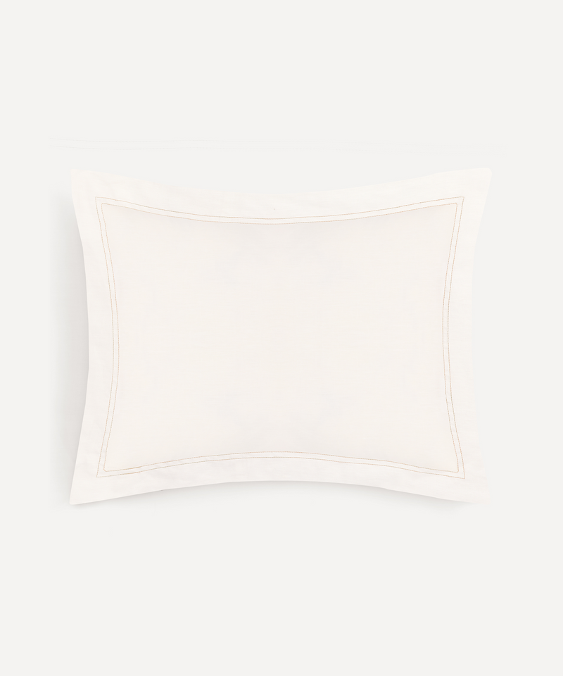 Rebecca Udall Darcy Linen Boudoir Pillowcase, Nougat, Ivory Background