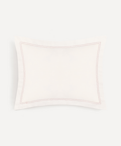 Rebecca Udall Darcy Linen Boudoir Pillowcase, Rosewood, Ivory Background