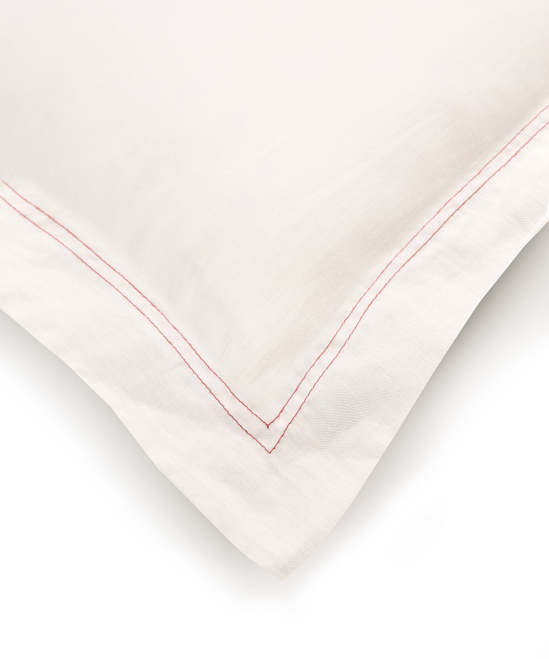 Rebecca Udall Darcy Linen Boudoir Pillowcase, Rosewood, Detail