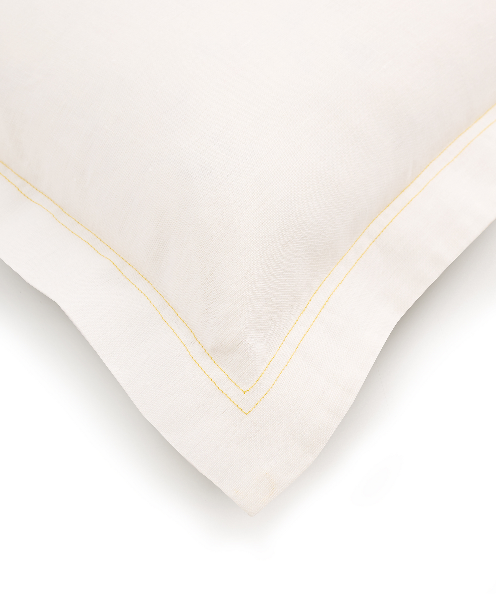 Rebecca Udall, Darcy Linen Boudoir Pillowcase, Straw Yellow Stitch Detail