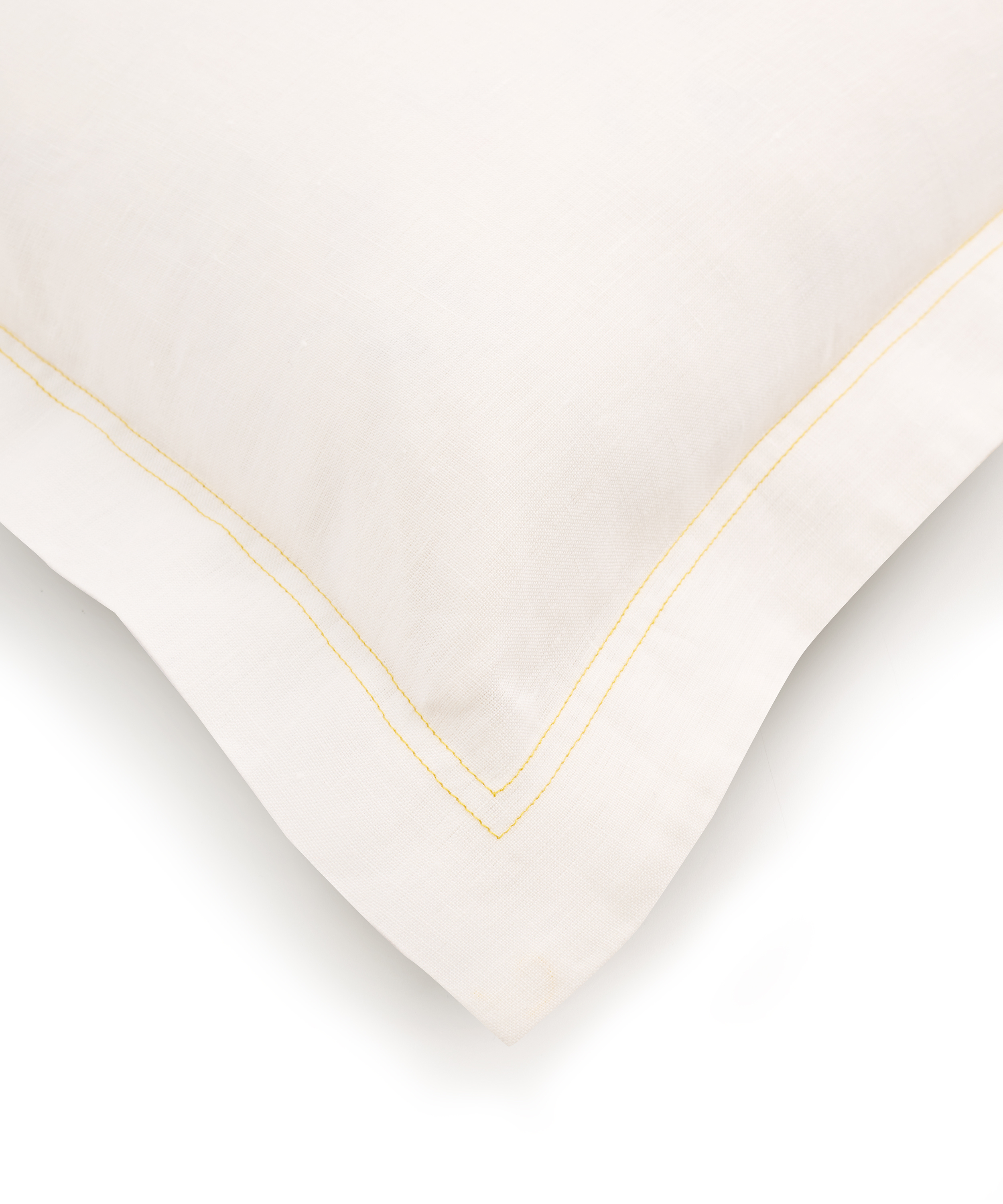 Rebecca Udall, Darcy Linen Boudoir Pillowcase, Straw Yellow Stitch Detail