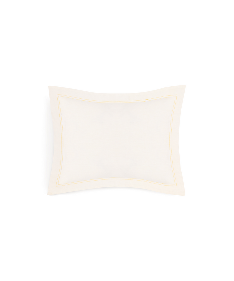 Rebecca Udall, Darcy Linen Boudoir Pillowcase, White with Straw Stitch Front