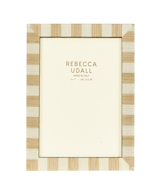 Delilah Striped Photo Frame, Caramel, Cut Out, Detail