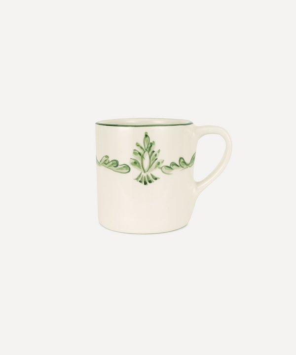 Rebecca Udall Eleanor Mug, Forest Green, Ivory Background