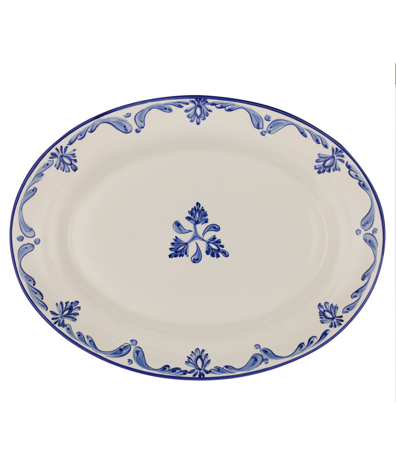 Rebecca Udall Luxury hand painted Eleanor Crockery plate serving platter, blue white