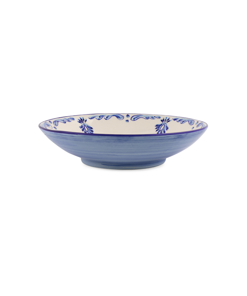 Eleanor Serving Bowl, Blue, Lifestyle, white background, detail