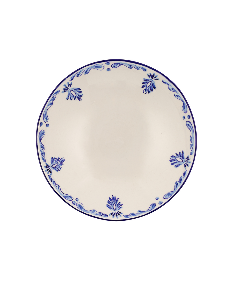 Eleanor Serving Bowl, Blue, white background