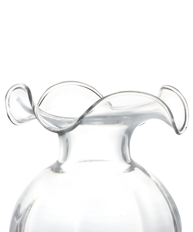Rebecca Udall Handblown glass vase, wavy scalloped 