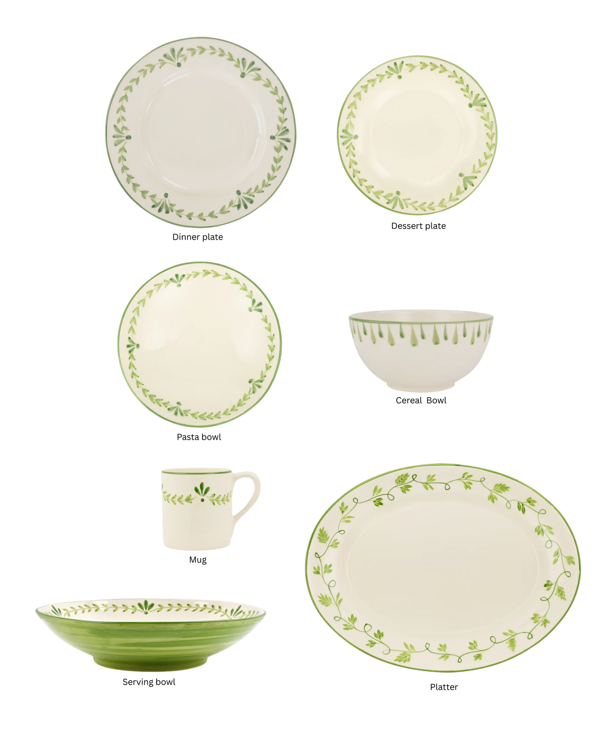 Elouise Crockery, Green