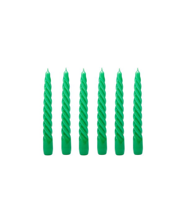 Rebecca Udall Set of 6 Lacquered Twist Candles, Green