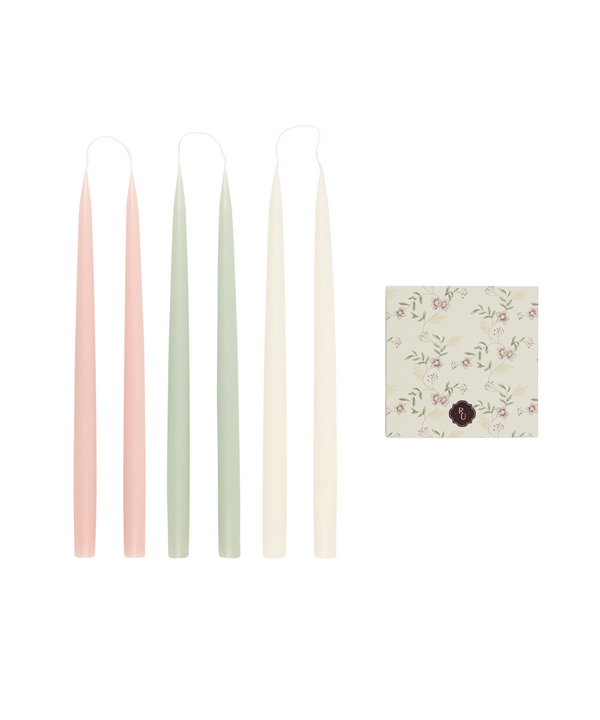 Danish Taper Candles & Matches Gift Set, English Garden/Hellebore