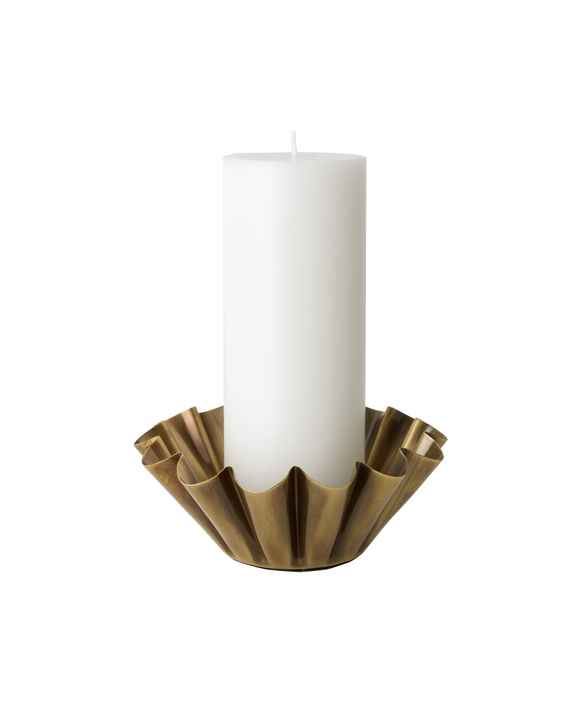 Esme Pillar Candleholder, Brass