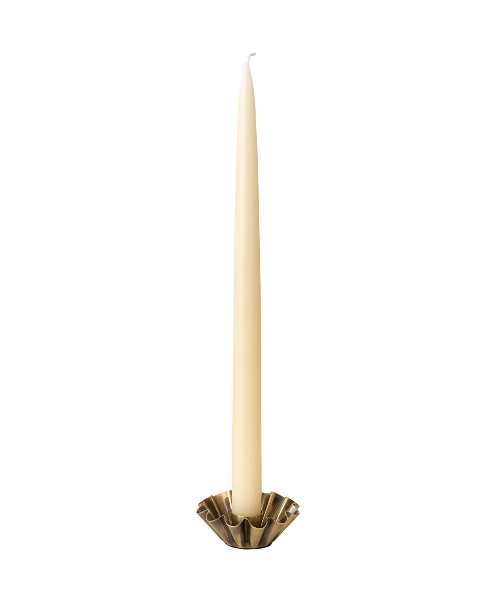 Esme Taper Candleholder, Brass, Cut Out