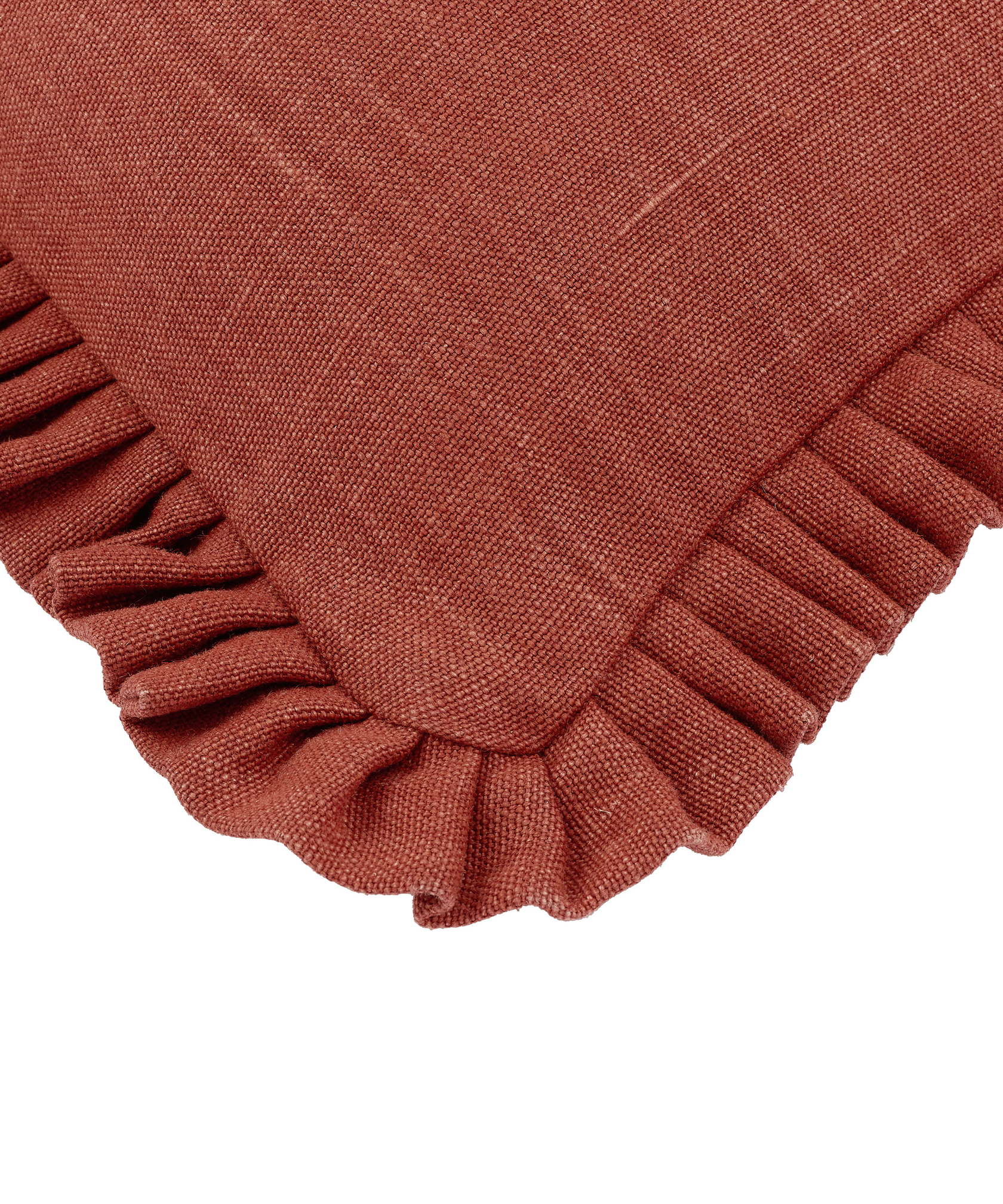 Estelle Pleated Linen Cushion, Saffron, Detail Cut Out