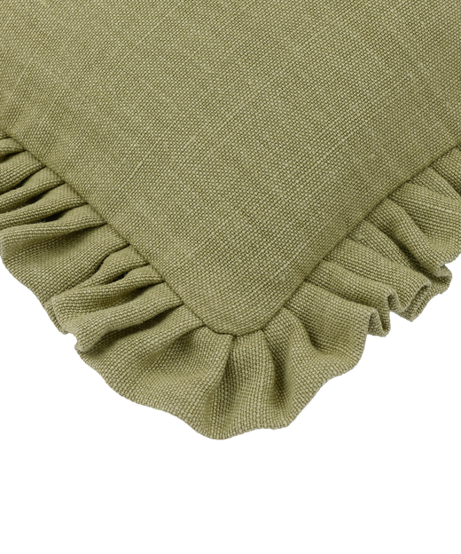 Estelle Pleated Linen Cushion, Sage