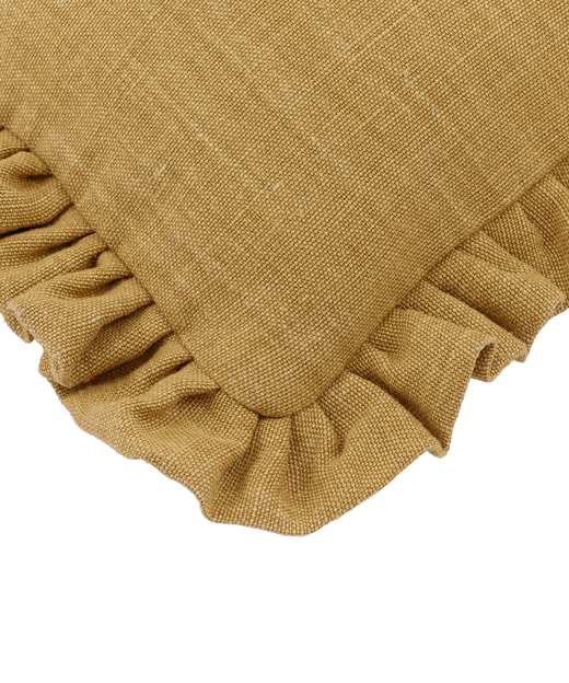 Estelle Pleated Linen Cushion, Turmeric