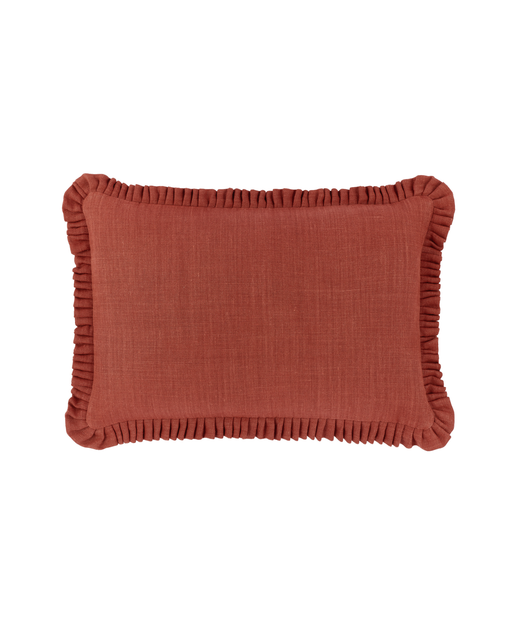 Estelle Pleated Linen Cushion, Saffron, Cut Out