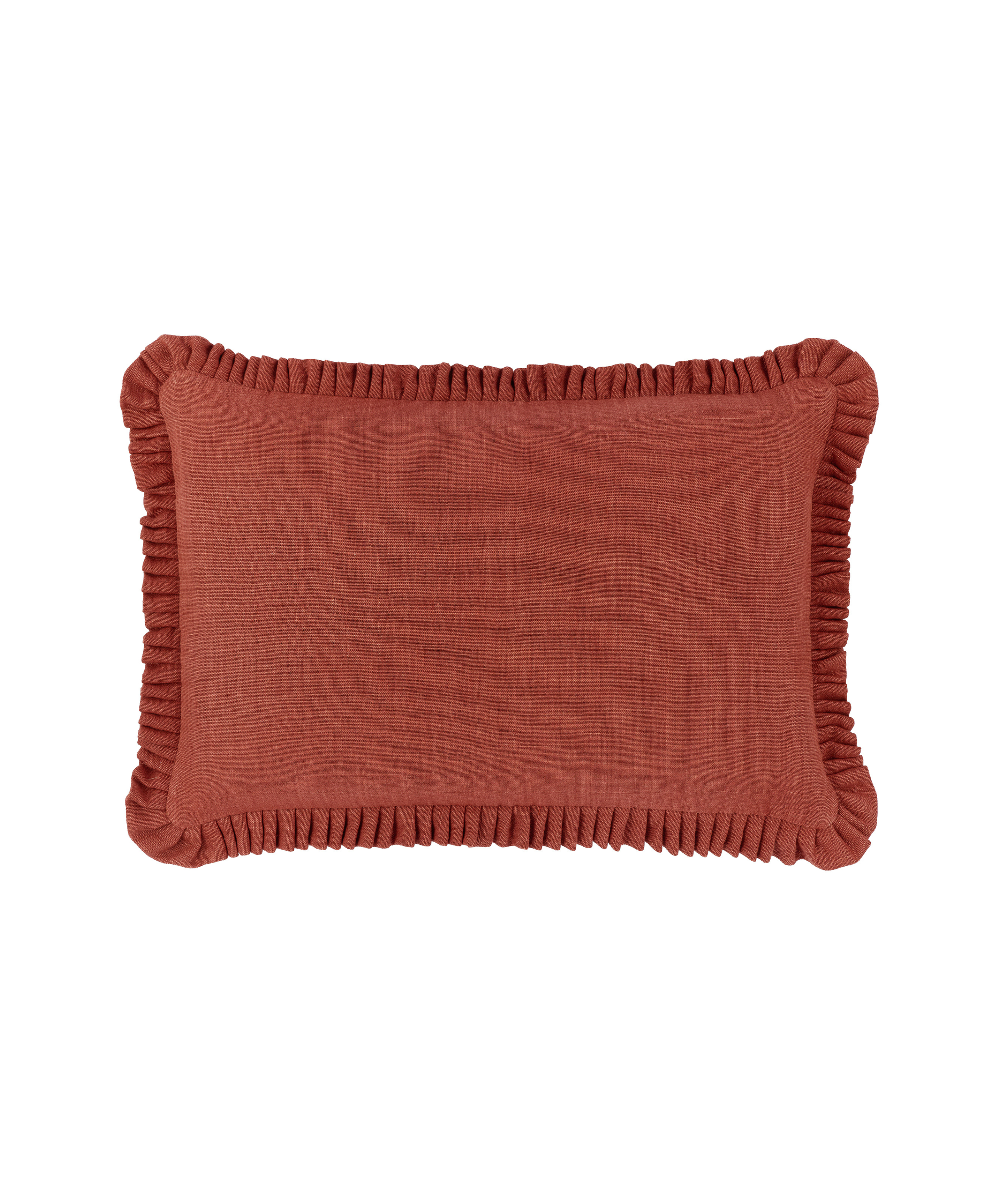 Estelle Pleated Linen Cushion, Saffron, Cut Out
