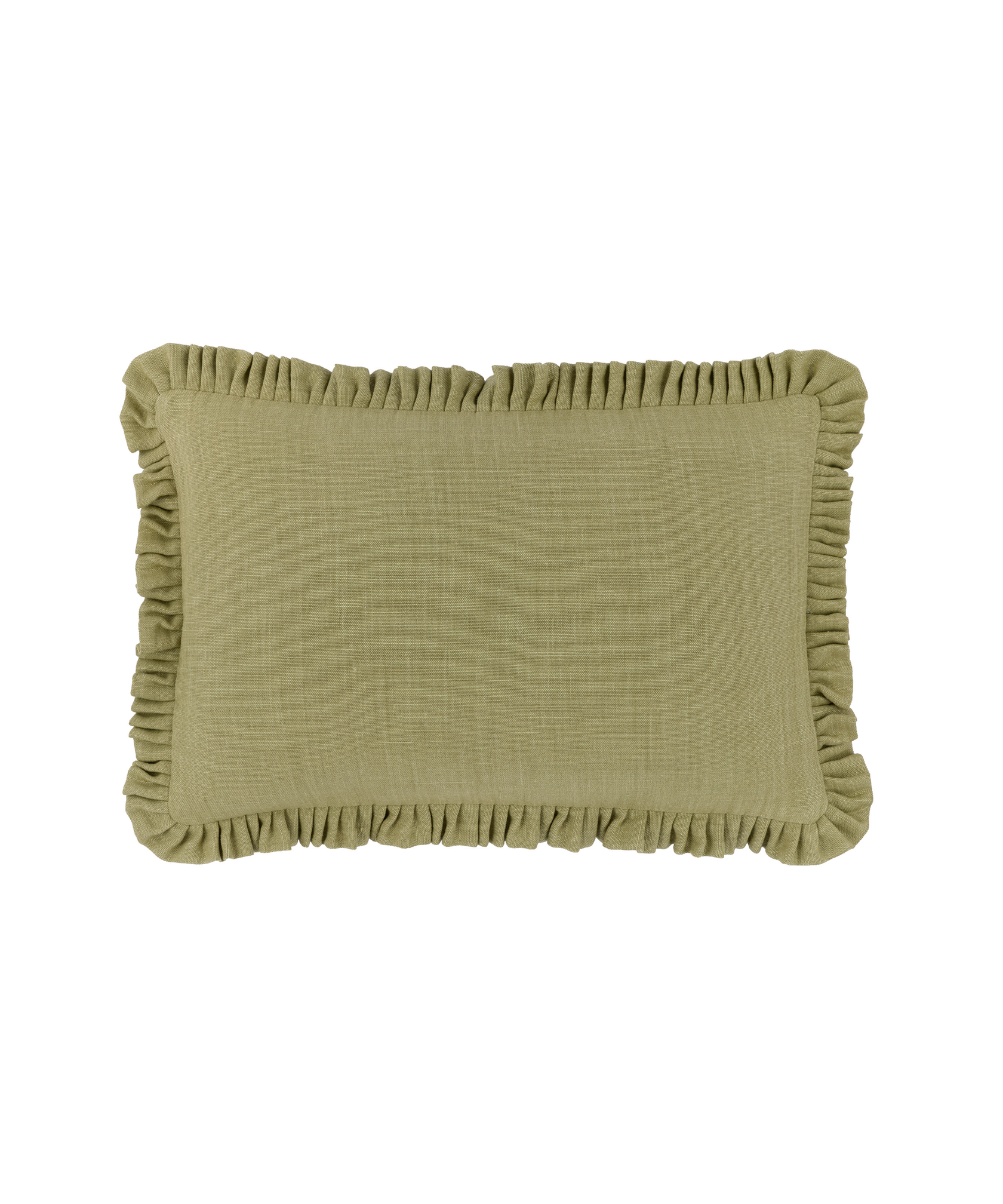 Estelle Pleated Linen Cushion, Sage