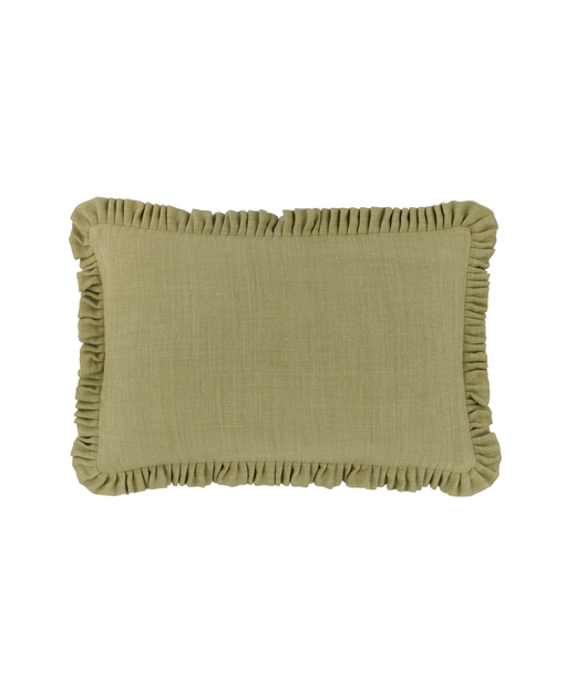 Estelle Pleated Linen Cushion, Sage