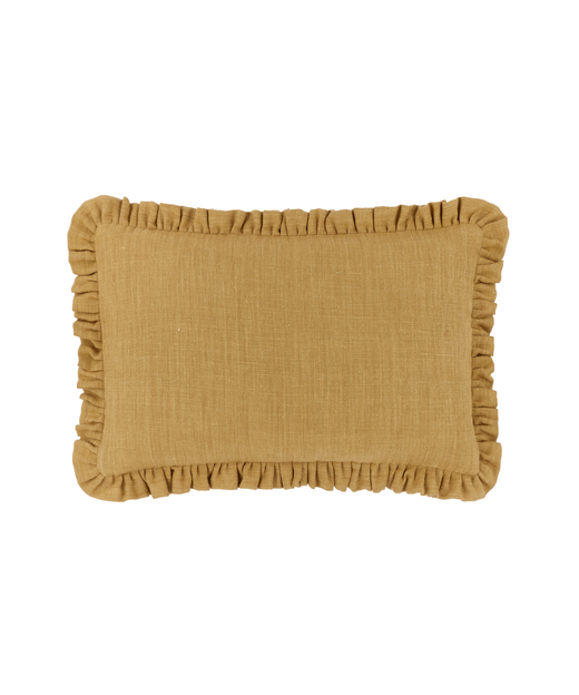 Estelle Pleated Linen Cushion, Turmeric