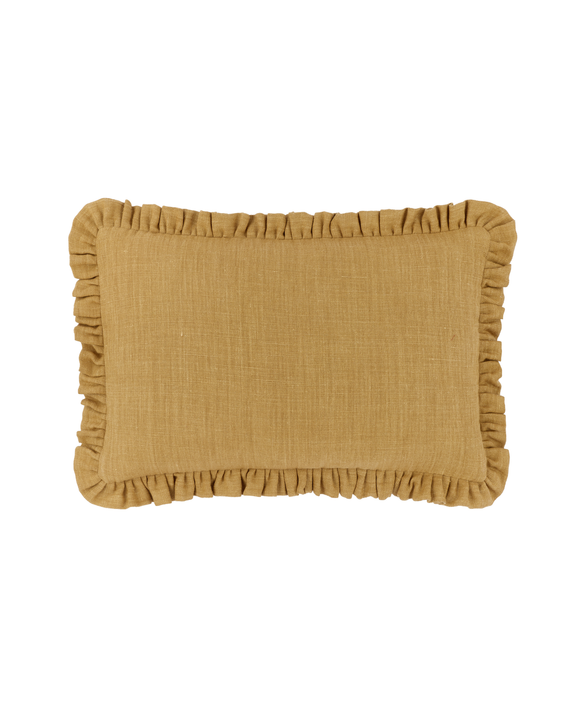 Estelle Pleated Linen Cushion, Turmeric