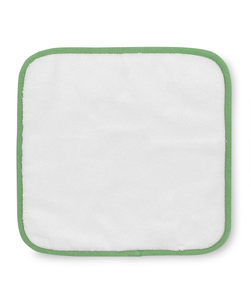 Rebecca Udall luxury Georgina piped bath towels white / asparagus green