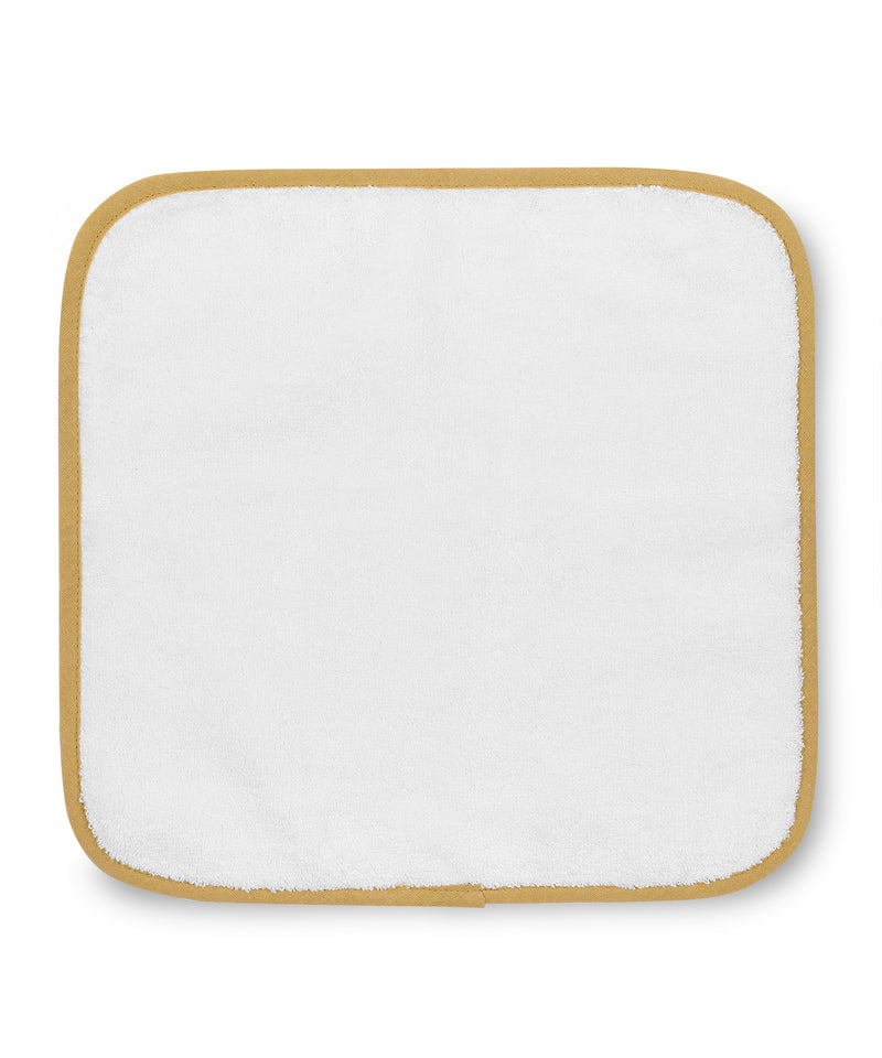 Rebecca Udall Luxury scalloped wavy soft and absorbent cotton bath towels, white mustard yellow