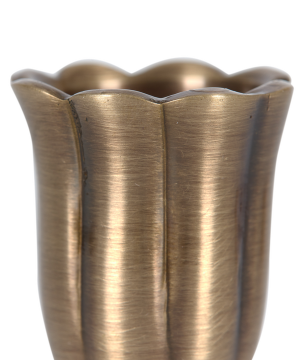 Rebecca Udall Fluted Candle Holder, Brass, Cut Out Detail