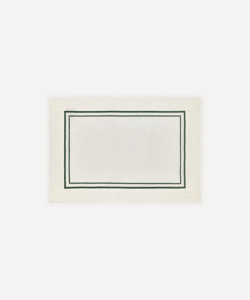 Sophie Classic Two Cord Placemat, Forest Green