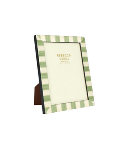 Pistachio Green Stripe Wooden Heritage  Bianca Photo Frame, Rebecca Udall