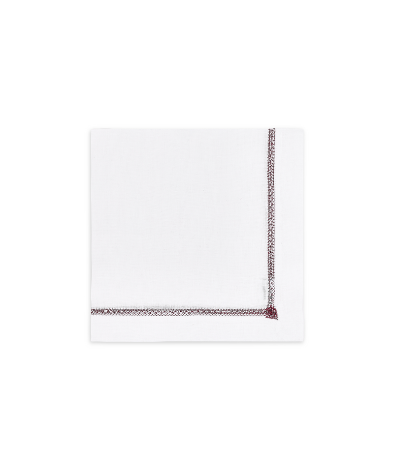 Georgiana Ladderstitch Linen Napkin, Burgundy