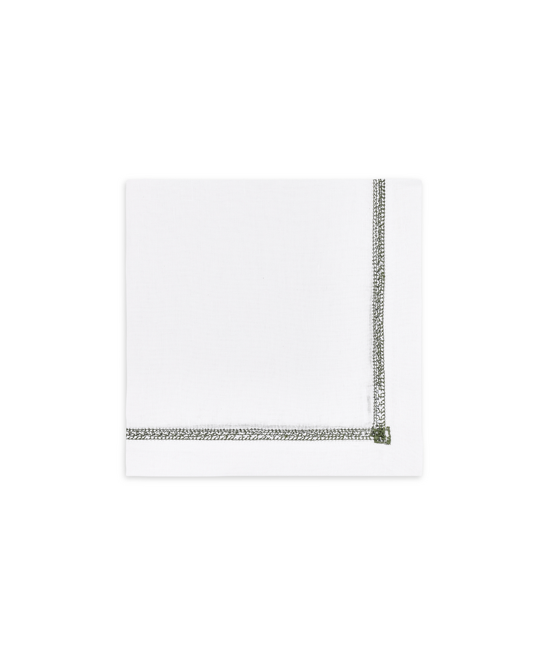 Georgiana Laddersttitch Linen Napkin, Fern