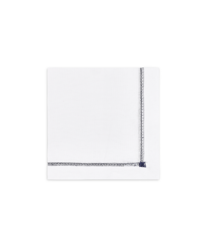 Georgiana Ladderstitch Linen Napkin, Navy