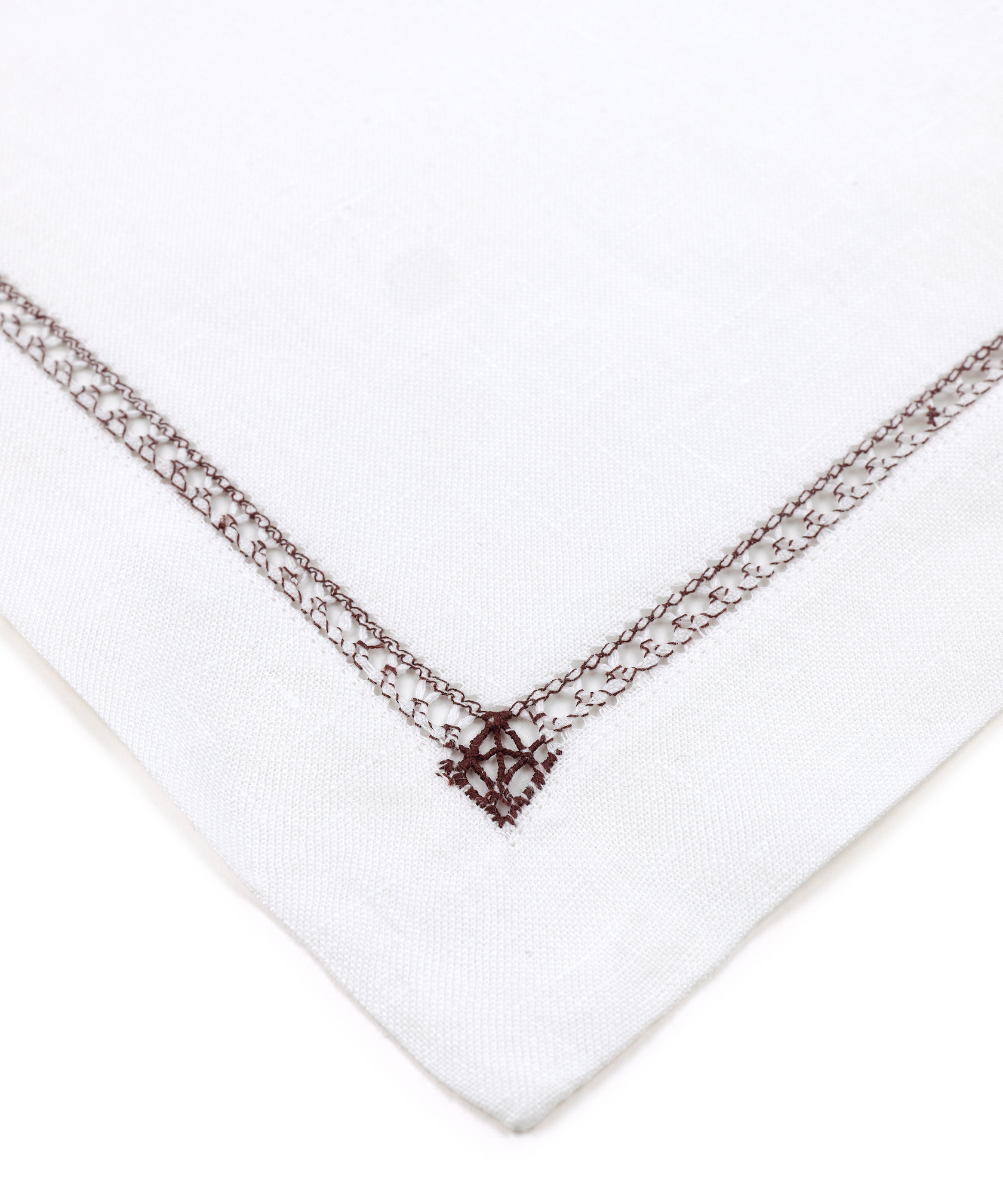 Rebecca Udall Georgiana Ladderstitch Linen Placemat, Burgundy, Detail