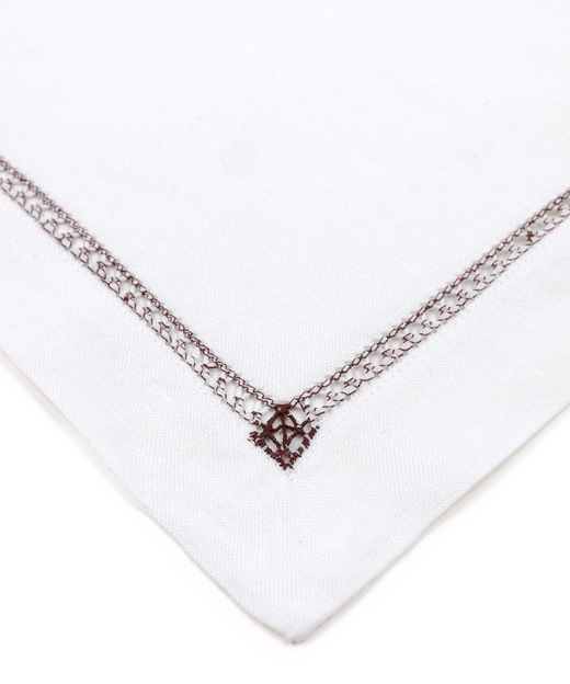 Rebecca Udall Georgiana Ladderstitch Linen Placemat, Burgundy, Detail