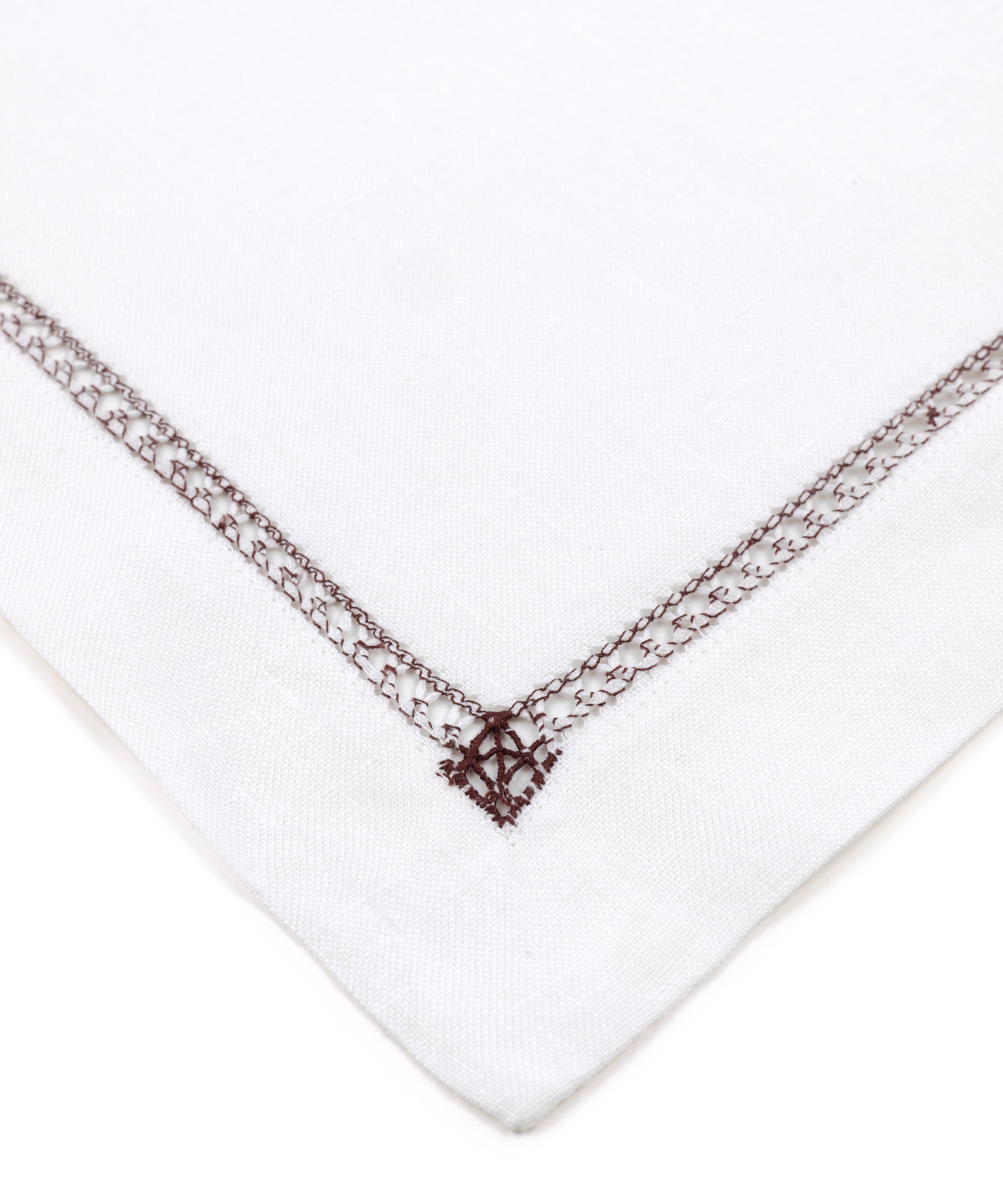 Rebecca Udall Georgiana Ladderstitch Linen Placemat, Burgundy, Detail